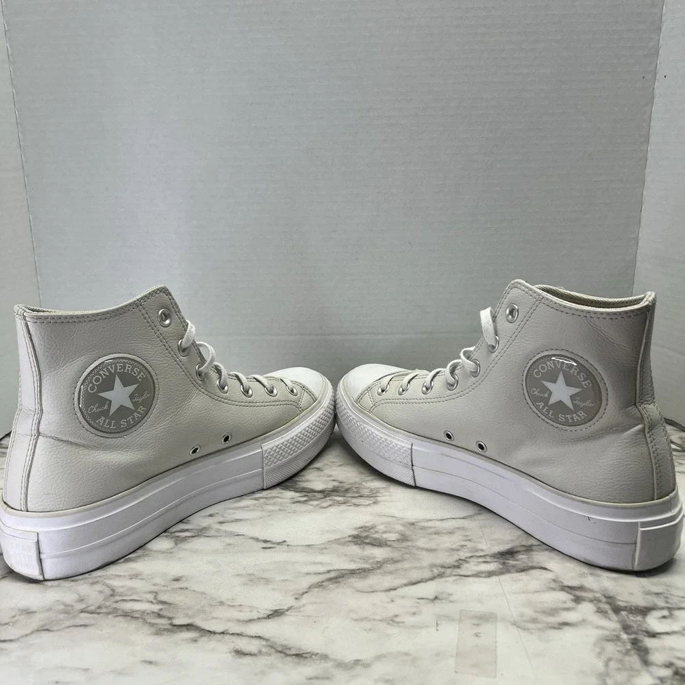 Converse Chuck Taylor All Star More Lift Hi Platform Sneaker Cream Women 9.5